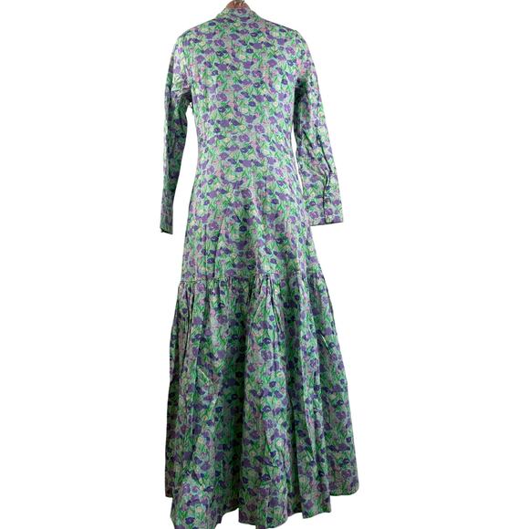 Hyacinth House Tuckernuck Blue Multi Floral Bellflower Maxi Dress Size XXS - Picture 4 of 16
